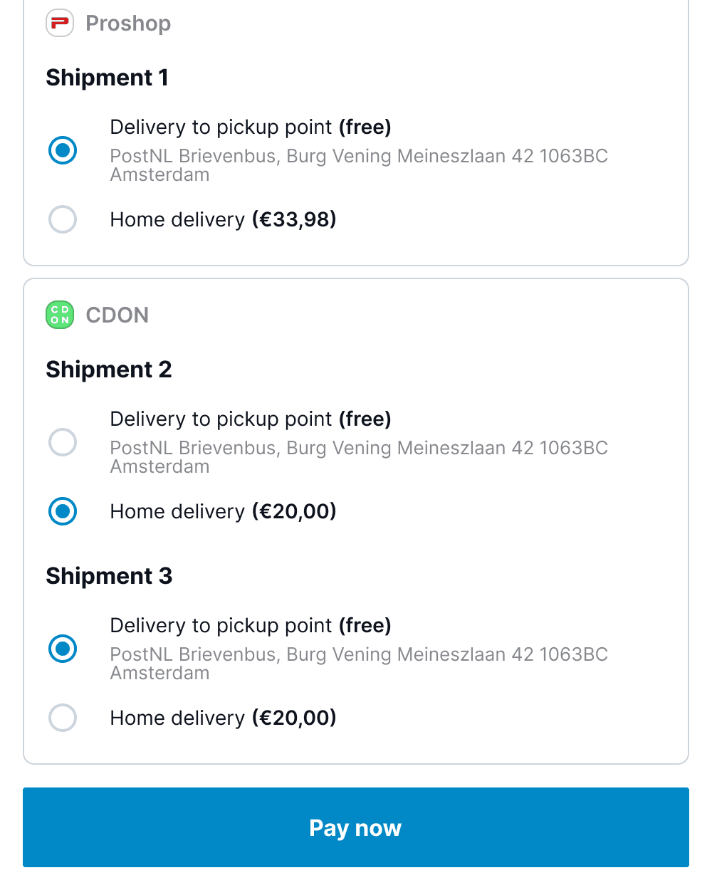 You complete the checkout